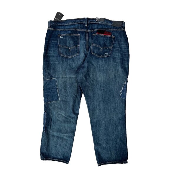 LAUREN Ralph Lauren Patchwork Relaxed Tapered Ankle Jeans Bianca Wash ( 20W ) - Picture 4 of 4